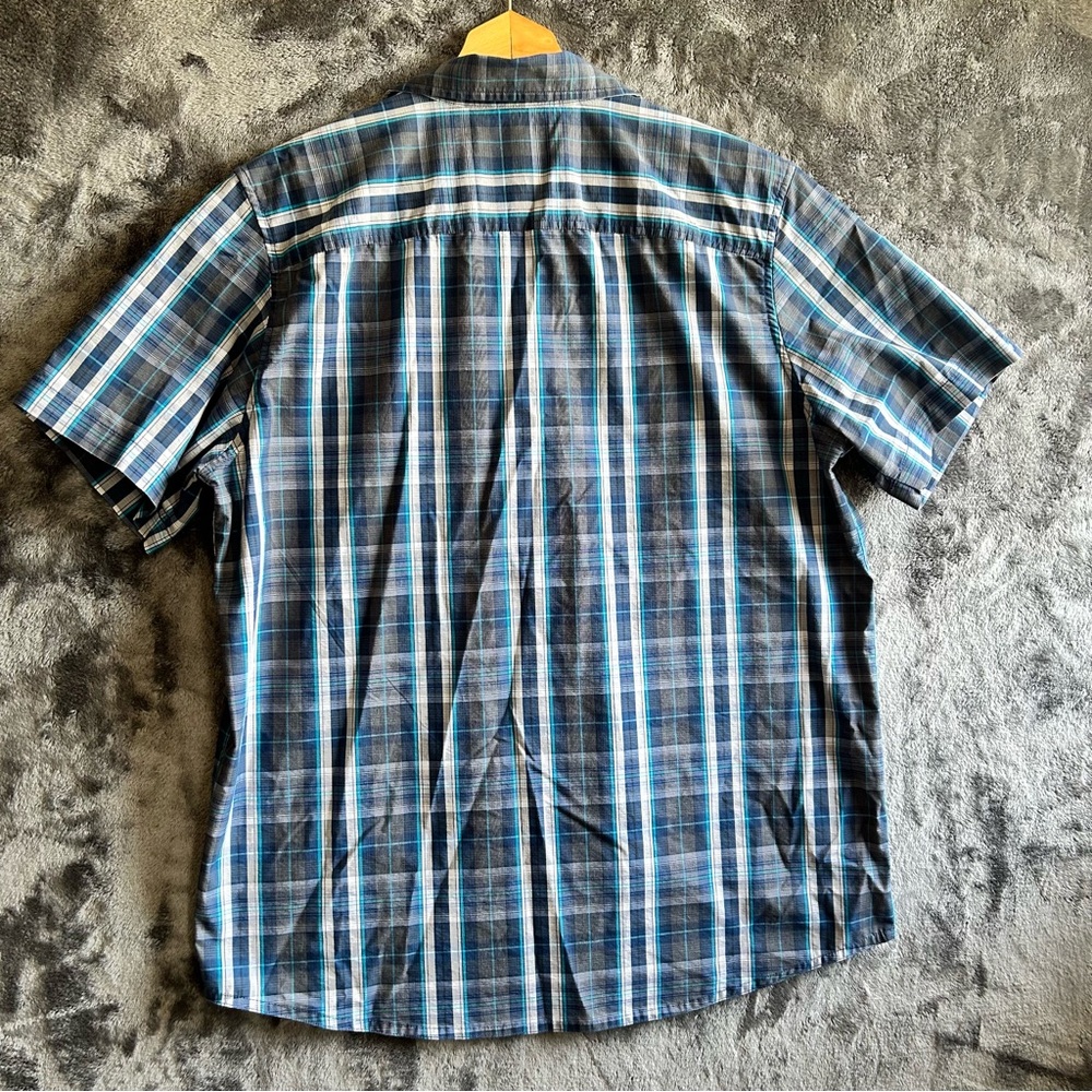 Outdoor Life Shirt Mens XL Blue Plaid Button Up Stretch Hiking Casual Relaxed - Picture 5 of 7